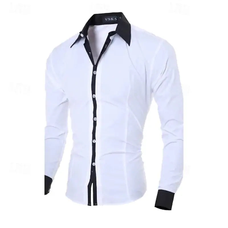 Gold Fashion Shirt Lapel Business Solid Color Office Shirt Pink Blue Button Fashion New Style Soft and Comfortable XS-6XL