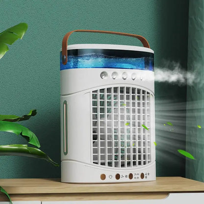 Portable Air Conditioners 600ml Tank Desktop Small AC Evaporative Coolers USB Charging Air Cooler Fans With LED Light 3 Wind