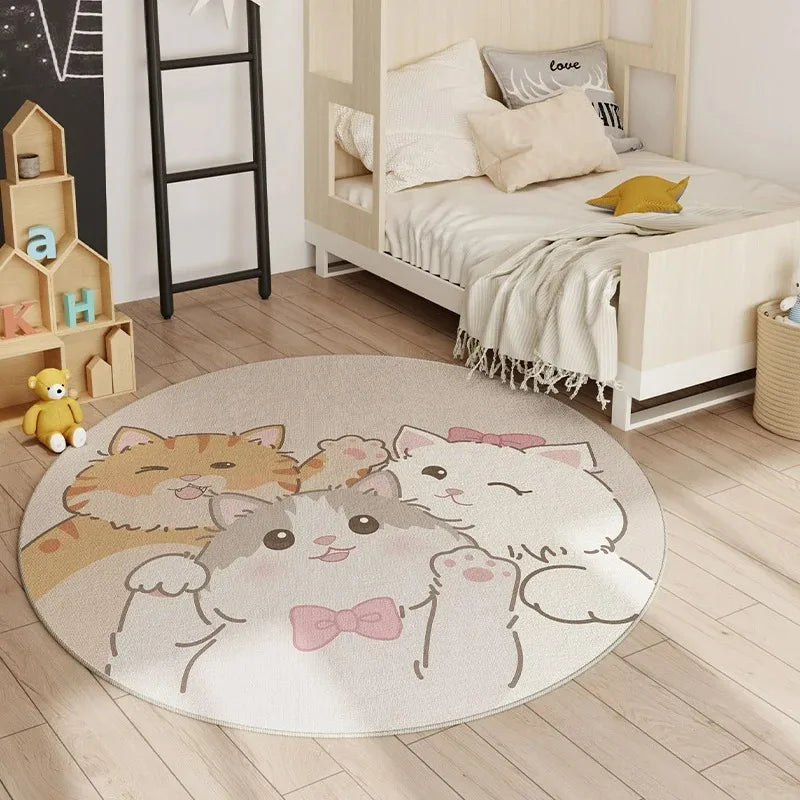 Hopscotch Children Play Mat Non Slip Home Decor Round Carpet Living Room Bedroom Kitchen  Floor Mat Sofa Table Area Decor Rugs