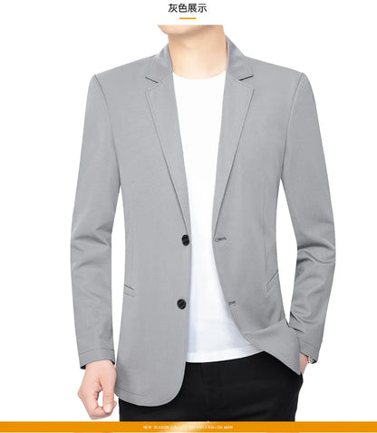 New Summer Man Mesh Thin Blazers Jackets Solid Business Casual Suits Coats Fashion Male Quick Drying Blazers Men's Clothing 4XL