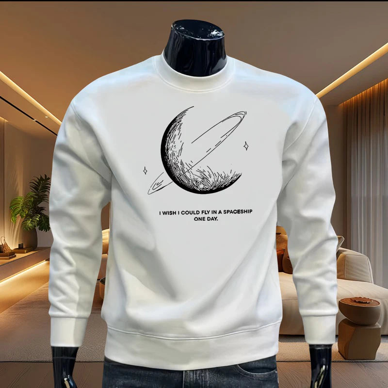 Men's Trendy Graphic Sweatshirt Hoodie Cotton Loose Sweatshirt High Street Harajuku Long Sleeve T-shirt Fashionable Men Clothing