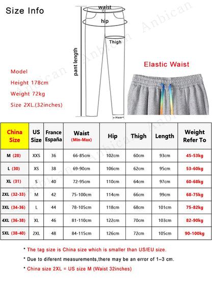 2023 New Winter Men's Sweatpants Thick Warm Fleece Liner Colorfull Drawstring Cotton Trainning Jogger Pants