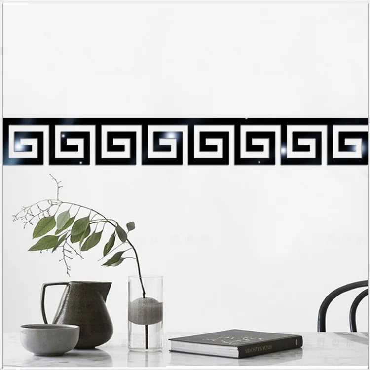 5/10cm Acrylic Wall Mirror Sticker with Adhesive for Living Room Bedroom Edge Strip Corner Line Building Border Home Decor