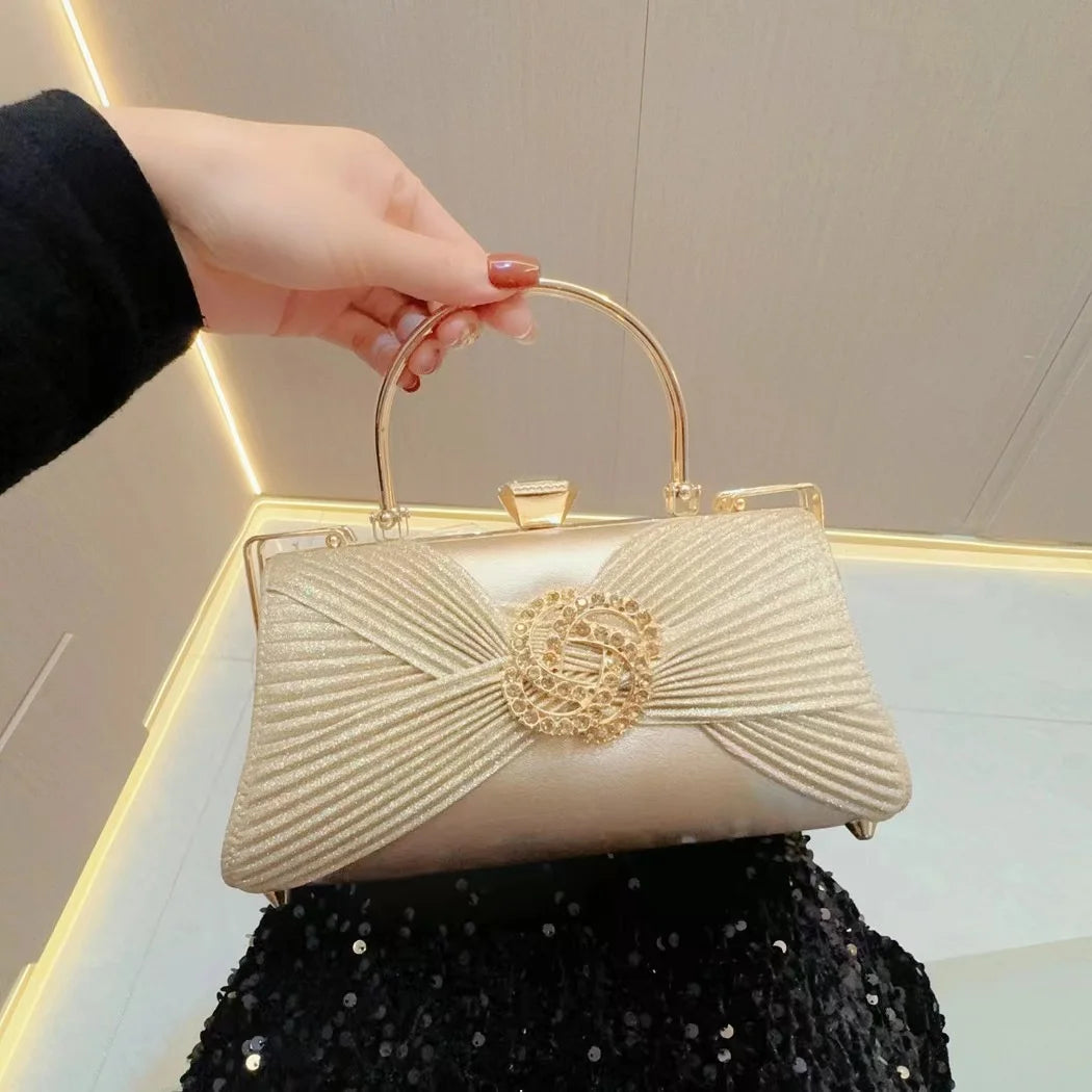 Women's Dinner Wedding Bag Studded Diamond Shoulder Crossbody Sequin Clutch Bag