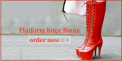 Platform Knee High Boots Women Sexy Patent Leather Women's High Boot White Red Yellow Green Party Shoes Ladies Winter Large Size