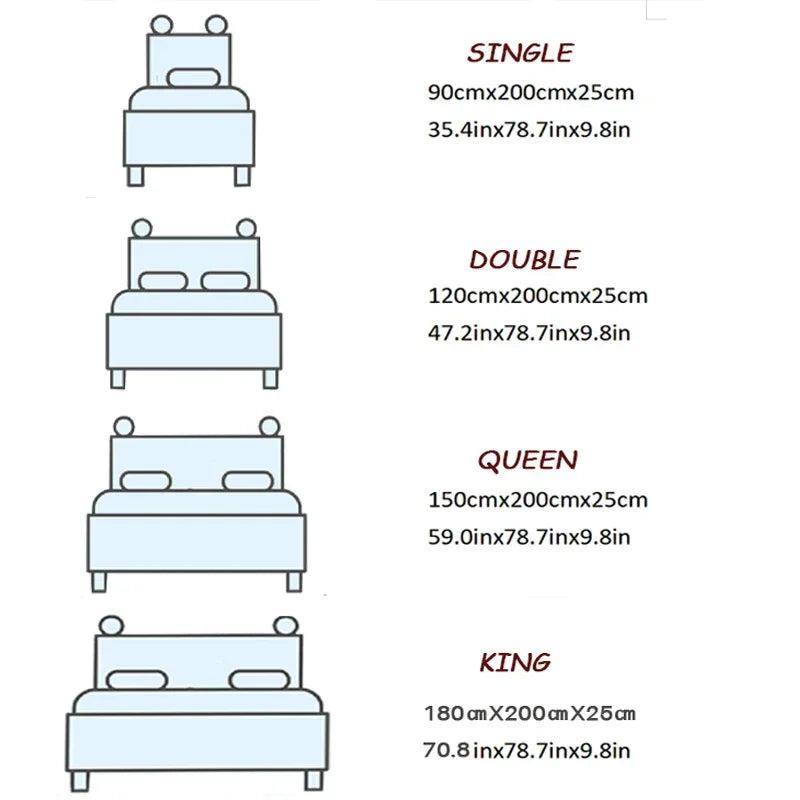 90/120/150/180cm Fitted Sheet with Elastic Bands Non Slip Adjustable Mattress Covers for Single Double King Queen Bed