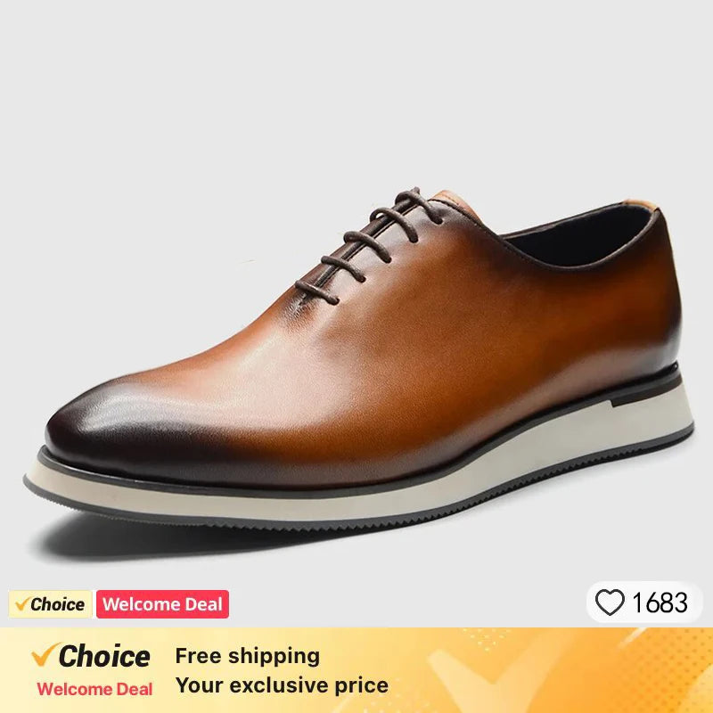 Elegant Casual Men's Autumn Sneakers Natural Genuine Leather Top Grade Luxury Shoes Fashion 2024 Daily Party Lace-up Flats Shoes