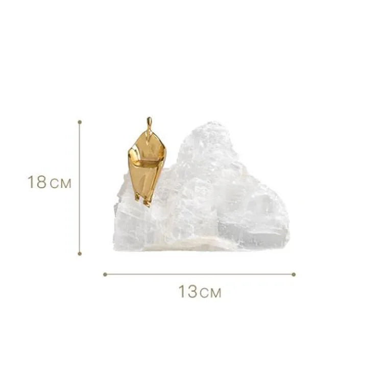 Creative Natural Crystal Stone Mountain Golden Character Ornament Handcraft Sculpture Golden Man Sculpture Home Decoration