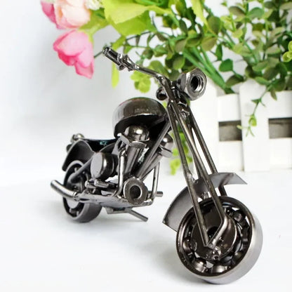 Retro Iron Art Motorcycle Model Ornaments Art Nostalgia Collection Harley Motorcycle Figurines Sculpture for Home Decor