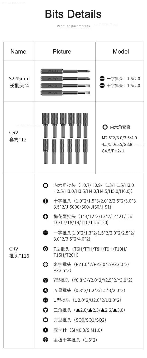 Xiaomi DELIXI 145-in-1 Screwdriver Set Precision Magnetic Screw Driver Bits Wireless Hand Screwdriver Portable Repair Kit Tools