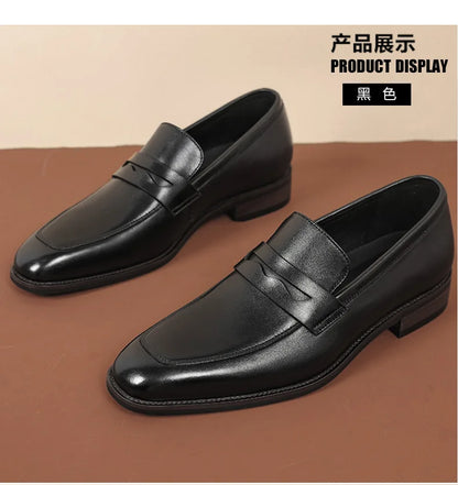 Luxury Slip On Dress Shoes Men Genuine Leather Italian Loafer Shoes For Men Black Brown Brand Formal Oxford Men Casual Shoes