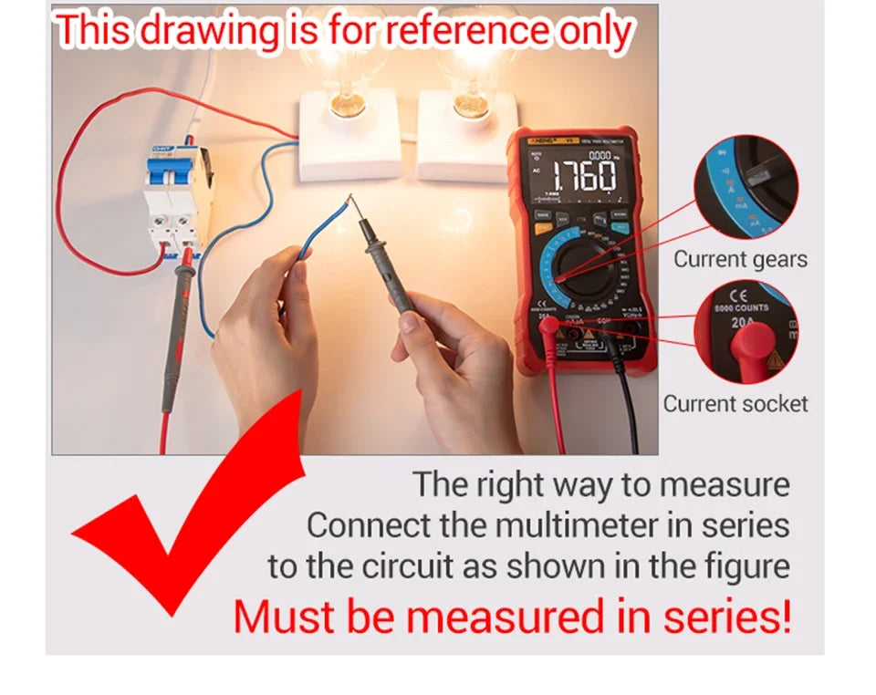 ANENG 612 Smart Digital Multimeters AC/DC Current Voltage Capacitance Professional Measurement Multimetro Test Tools