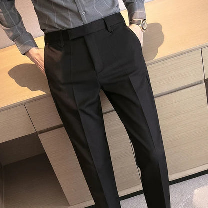 2023 Men Suit Pants High Quality Men Solid Color Slim Fit Dress Pants Slim Fit Office Business Men Trousers Plus Size 28-36