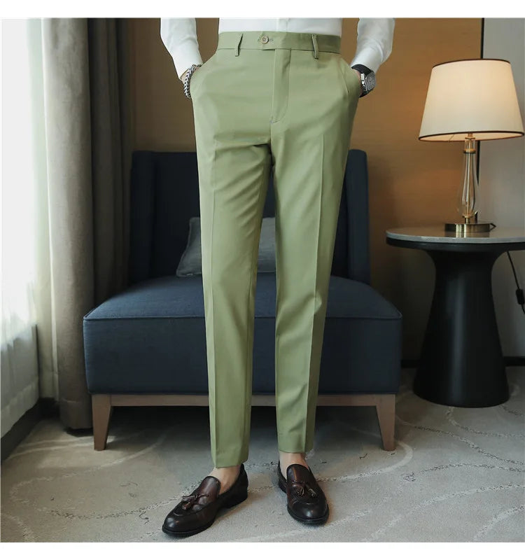 2023 Autumn New Solid Straight Casual Pant High Quality Fashion Simplicity Men Suit Pants Formal Business Office Social Trousers