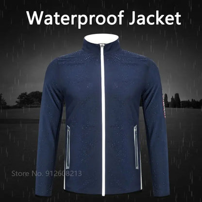 Pgm Men's Windproof Golf Windbreaker Male Waterproof Golf Jacket Long-Sleeved Training Coat Full Zipper Tops Quick Dry Apparel