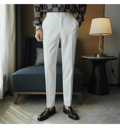 2023 Autumn New Solid Straight Casual Pant High Quality Fashion Simplicity Men Suit Pants Formal Business Office Social Trousers