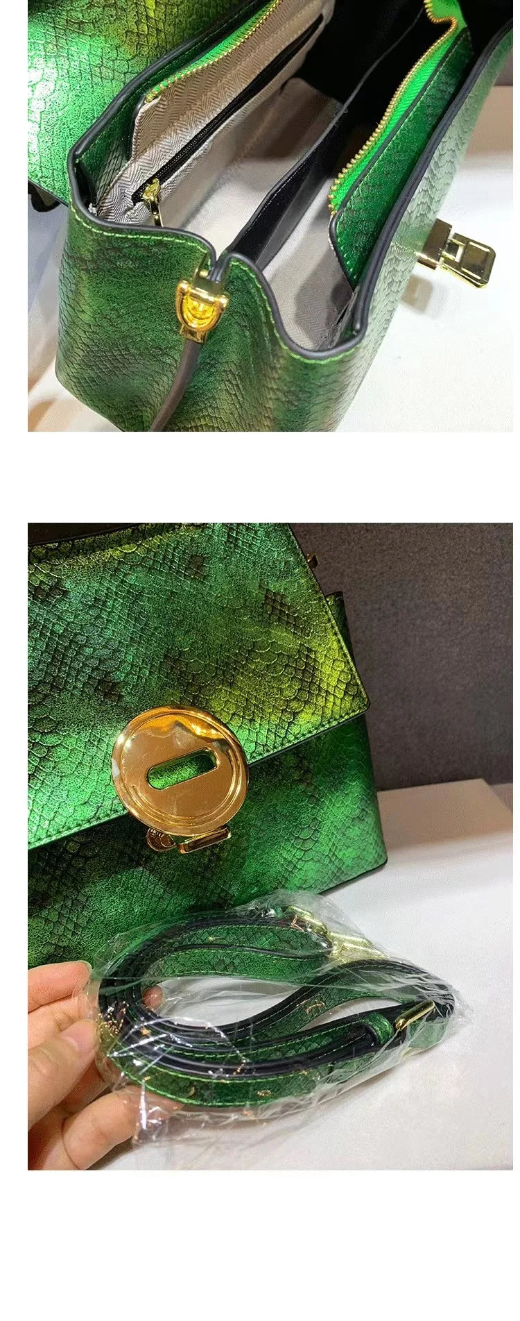 Luxury Designer Brand 가방 2023 New High Quality Laser Leather Handbags for Women Snake Print Shoulder Crossbody Bag сумка женская