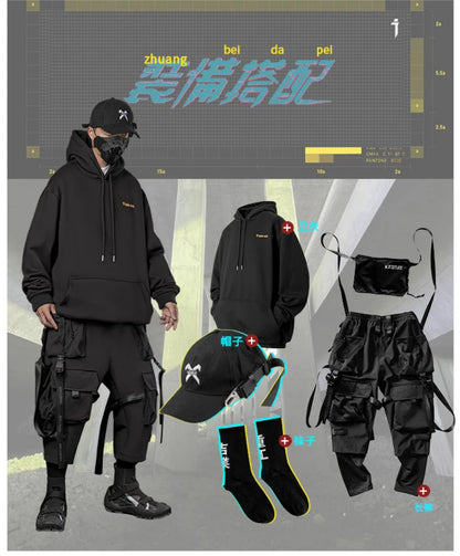 11 BYBB'S DARK Ribbons Multi Pockets Cargo Pants Men Hip Hop Streetwear Tactical Function Trouser Techwear  Harajuku Joggers Men