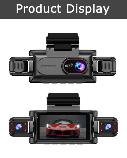 Caméra embarquée 4 canaux Wifi Full HD1080P DVR de voiture 4 caméras Caméra embarquée Enregistreur vidéo Super vision nocturne Boîte noire Cabine 4 objectifs caméra