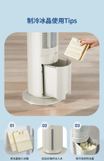 220V Midea Portable Cooler, Tower Fan with Water Cooling Function for Bedroom, Home and Office