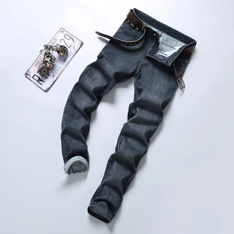 High Quality Mens Jeans Fashion Straight Denim Pants Men Classic Casual Jeans Male Plus Size Denim Trousers Ripped Jeans 28-40