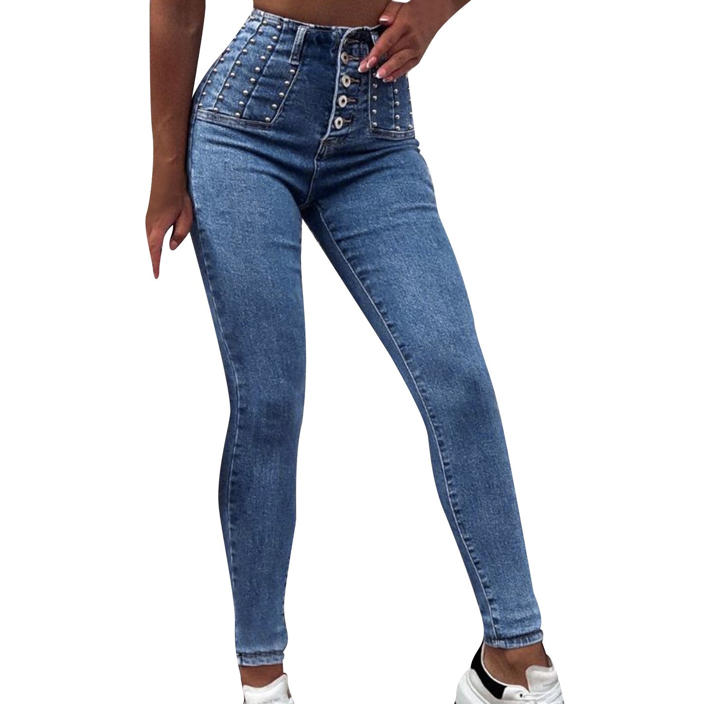 Cargo Pants Women High Waist Jeans Pearl Breasted Women's Jeans Jeans For Women High Waist Plus Size Pantalones De Mujer