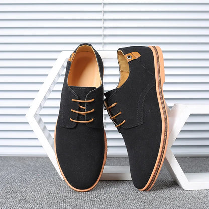 2023 Spring Suede Leather Men Shoes Oxford Casual Shoes Classic Sneakers Comfortable Footwear Dress Shoes Large Size Flats