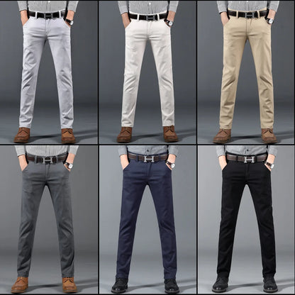 Men Classic 6 Color Casual Pants Men Spring Autumn New Business Fashion Comfortable Stretch Cotton Elastic Straigh Jeans Trouser