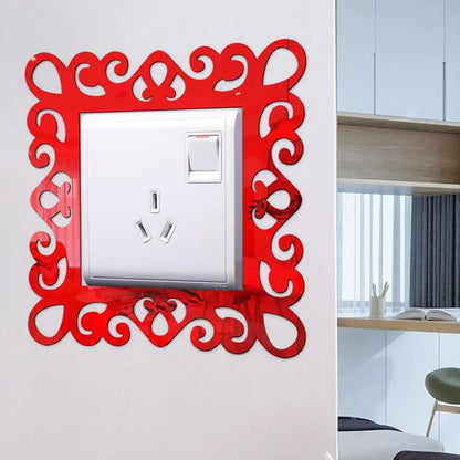 Self-Adhesive Panels Wall Sticker Acrylic Light Switch Cover Mirror Face Stickers On The Wall Home Decoration Photo Frame Shape