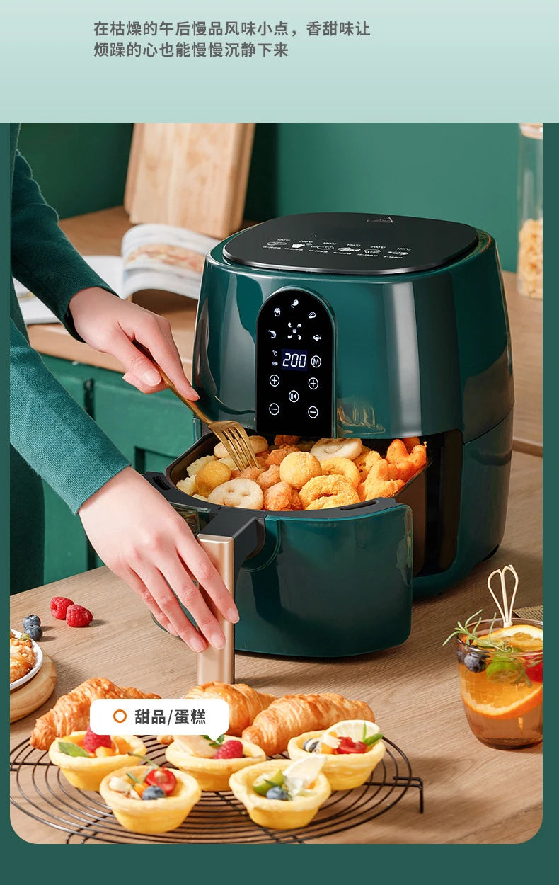 New Electric Air Fryers 4.5L 6L Large Capacity Smart Automatic Household Multi-function LED Touchscreen Deep Fryer without Oil