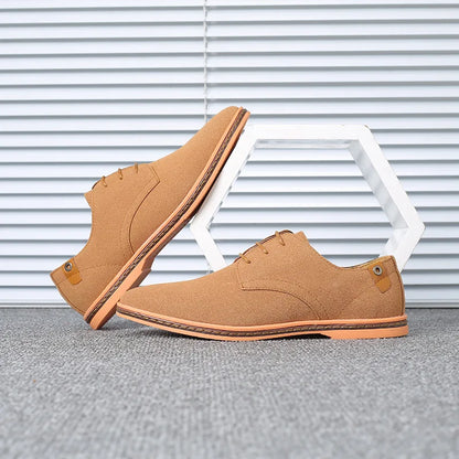 2023 Spring Suede Leather Men Shoes Oxford Casual Shoes Classic Sneakers Comfortable Footwear Dress Shoes Large Size Flats