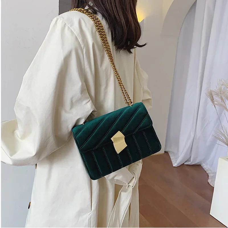 Luxury Women Handbag High Quality Velvet Mini Small Shoulder Bag Party Evening Clutch Fashion Flap Crossbody Tote Female Packag