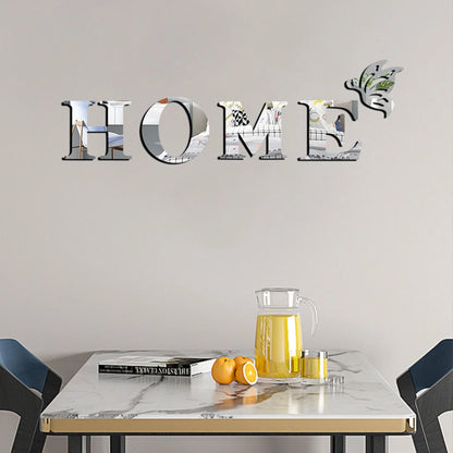 HOME Home Logo 3D Mirror Wall Sticker, Entrance Decoration, Home Decoration