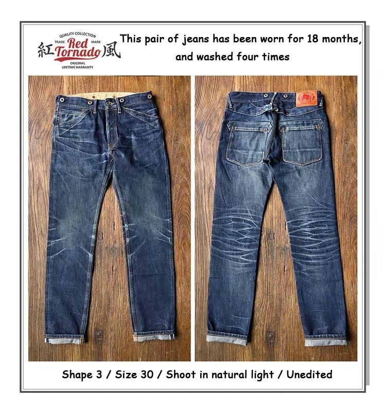 Red Tornado Blacksmith Buckle Back Jeans 16.5oz Raw Selvedge Denim Straight Leg