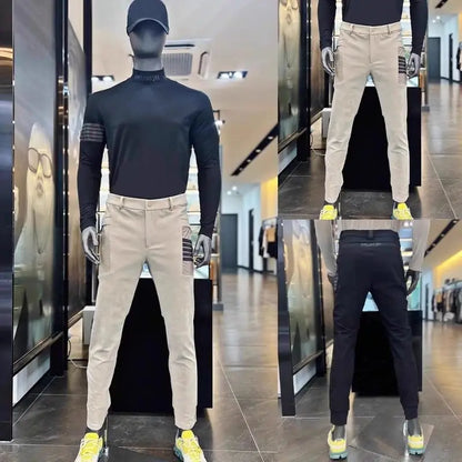 AMAZINGCRE 2024 New Men's Golf Clothing Fashion Versatile Simple Solid Color Outdoor Sports Pants