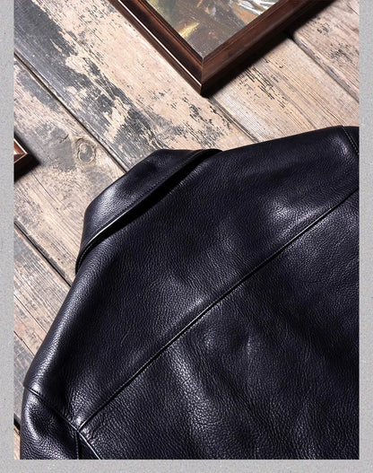 CC Shop Top.Mens Classic Motor Rider leather coat.Heavy Luxury uncoated Cowhide jacket.Cool Men real leather cloth.