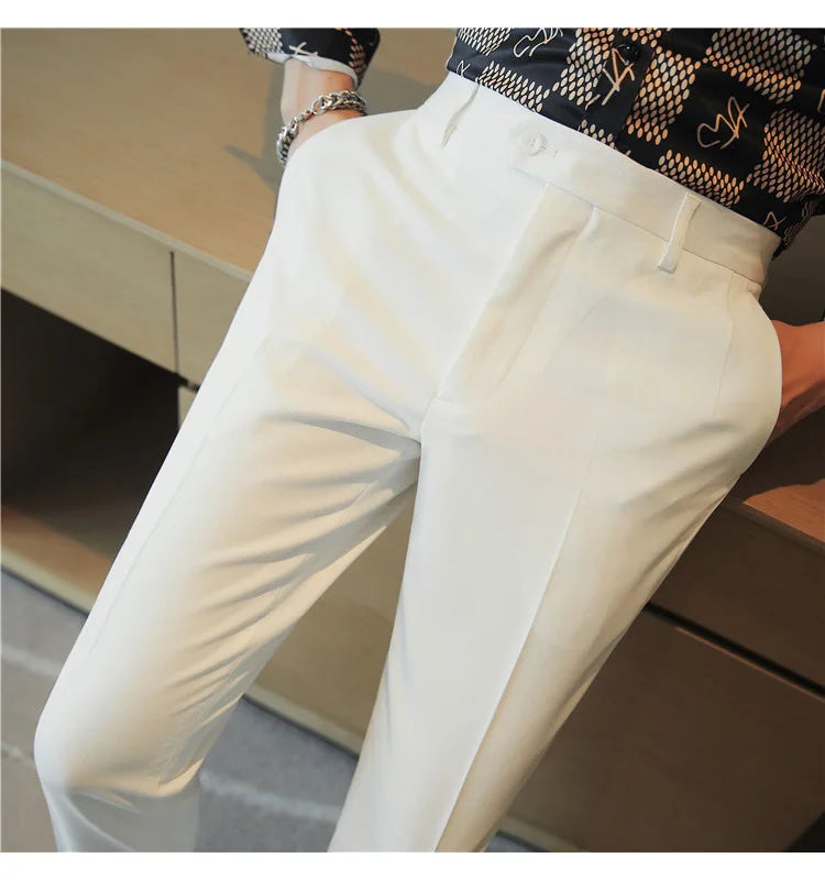 2023 Autumn New Solid Straight Casual Pant High Quality Fashion Simplicity Men Suit Pants Formal Business Office Social Trousers