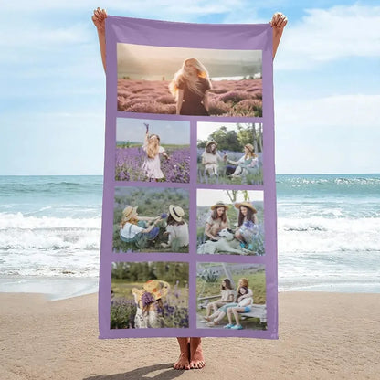 Custom Beach Towel with Photos Personalized Picture Bath Pool Towel Customized Gifts for Boys Girls Teens Birthday Father's Day