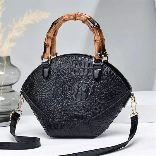 2024 Spring New Women's Bag Fashion Crocodile Pattern Commuter Bag Atmospheric Handbag Trendy Versatile Bag Female Hair