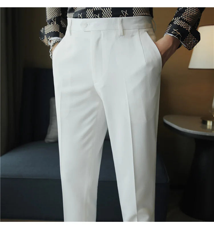 2023 Autumn New Solid Straight Casual Pant High Quality Fashion Simplicity Men Suit Pants Formal Business Office Social Trousers