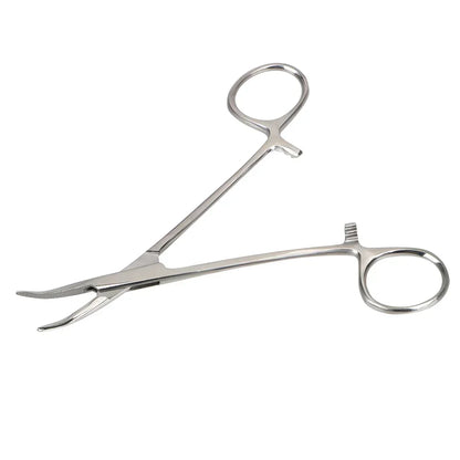 12.5/16/18cm Hemostatic Clamp Forceps Straight Curved Tweezers Medical Surgical Serrated Locking Forceps Curved Hemostat Farm