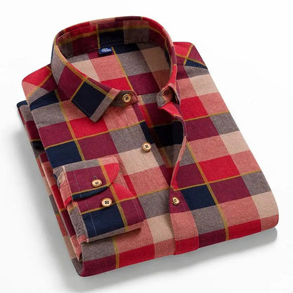 2022 New Men Plaid 100% Cotton Spring Autumn Casual  Long Sleeve Chemise Homme Male Check Shirts