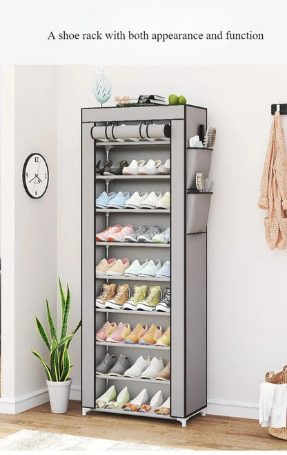 Multi Functional Home Shoe Rack Multi Layer Nail Free Installation Storage Cabinet Waterproof Windproof and Thickened Shoe Rack