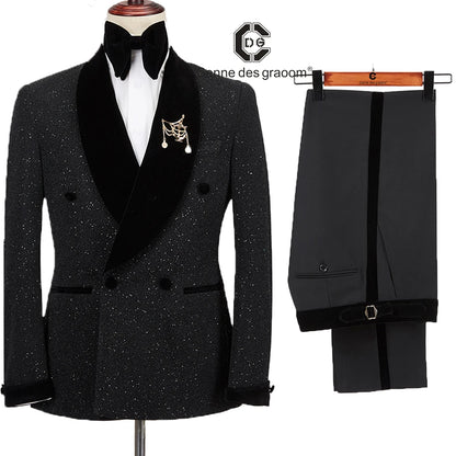 Men suits Autumn New Brand Fashion  High quality Boutique Groom Casual Slim fit  Wedding party Dress prom Tuxedo