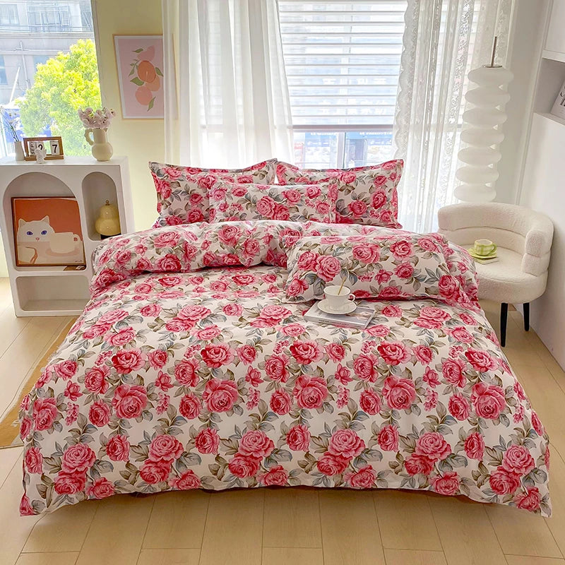 Solstice Bedding Set Duvet Cover Pillowcase Bed Linens Set Green Flowers Quilt Cover Beds Flat Sheet Twin Full Queen King Size