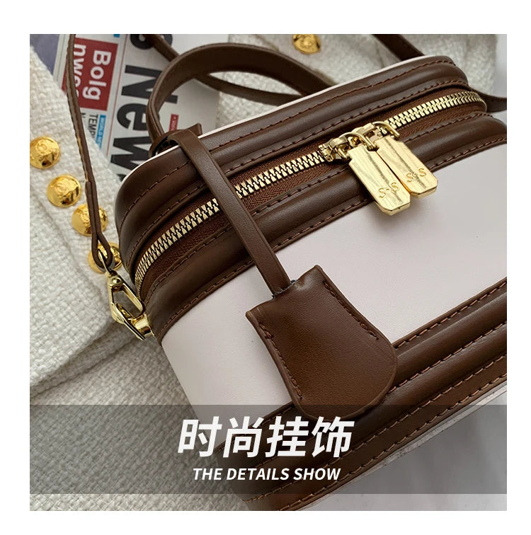 Brand Barrel-shaped Shoulder Bags Women Fashion Top Handbag  High Quality Crossbody Square Bag and Purses Ladys Cute Clutch Bag