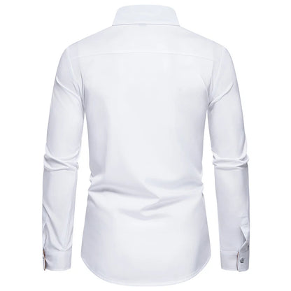 Men Shirts Europe Size New Arrivals Slim Fit Male Shirt Solid Long Sleeve British Style Cotton Men's Shirt Office