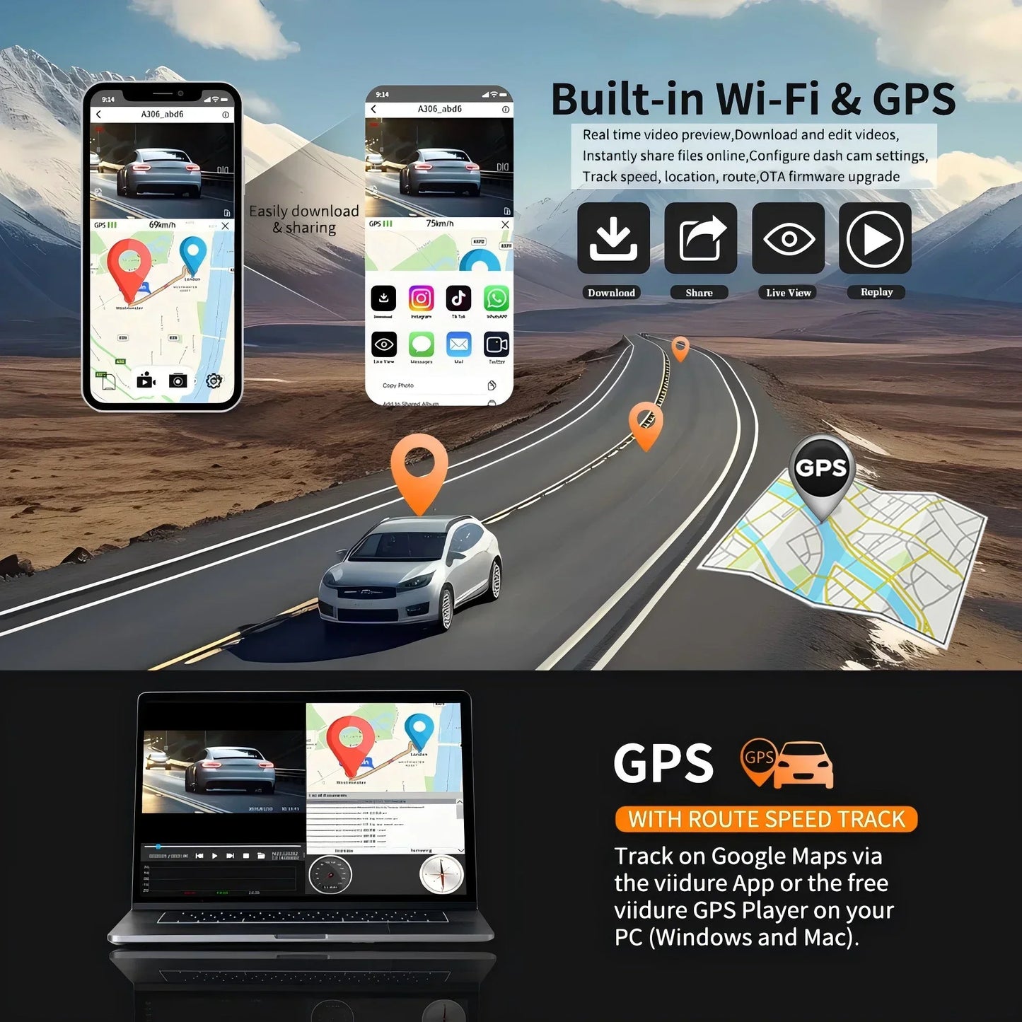 Caméra de tableau de bord de voiture 4CH boîte noire 4*1080P avec GPS WIFI caméra de tableau de bord enregistreur de conduite Vision nocturne moniteur de stationnement accessoires de voiture