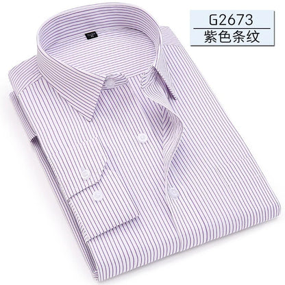 8XL Pure Color Office Formal Business  Social Work Classic Shirt Longsleeve Shirt for Men Casual Men's White Dress Shirt Black