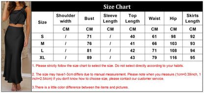 Summe Sexy Two Piece Set Women Elegant Fashion Satin Slik Off Shoulder Crop Tops Maxi Skirts Backless Party Evening Dress Sets